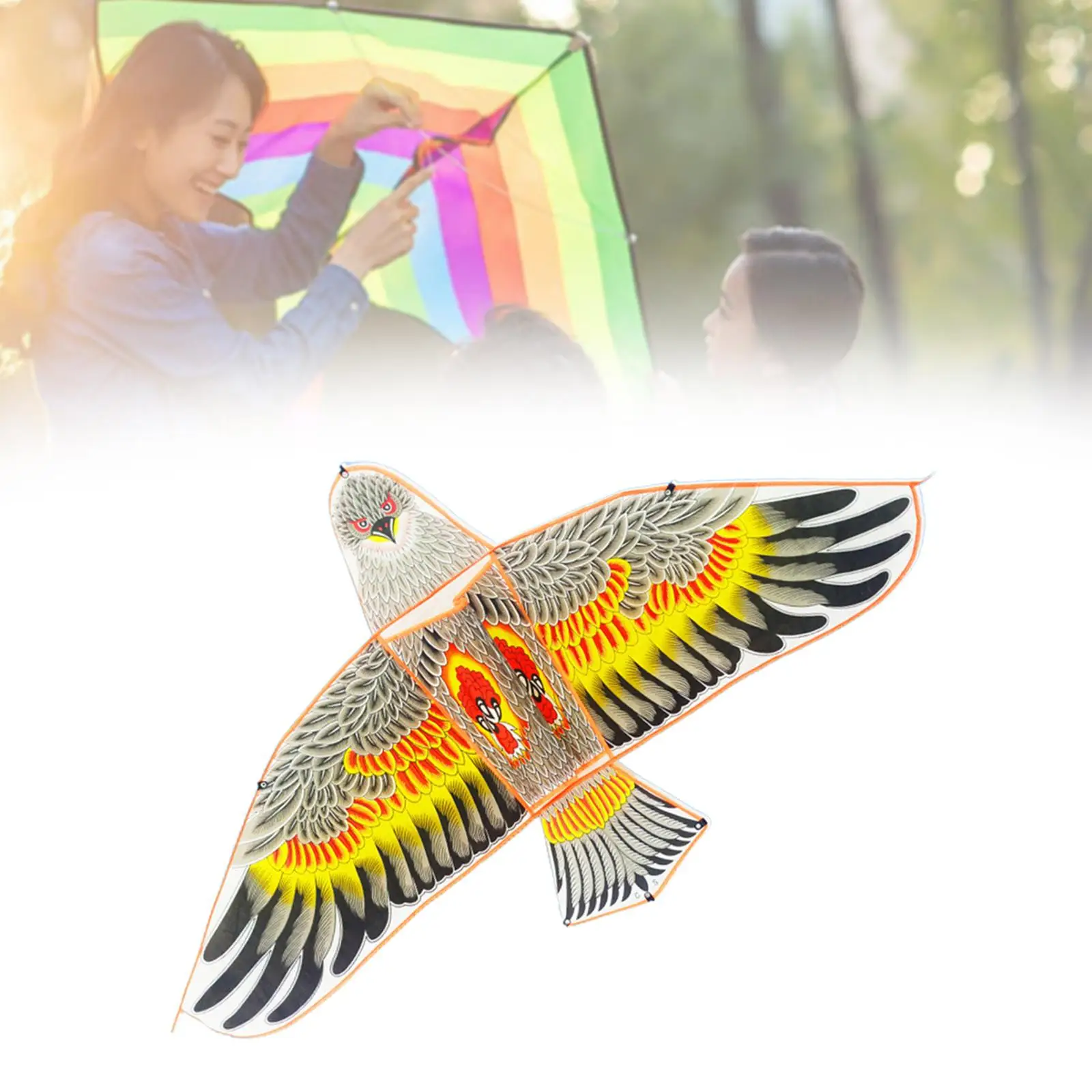 Eagle Kite Decoy Birthday Gift with String Fun Play Single Line Kite for Summer Garden Boy Girls Outdoor Activities Children