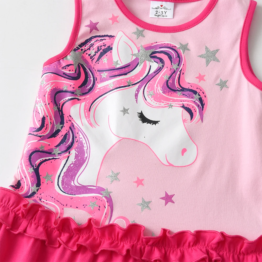 Vestido DXTON de verano para niña – Algodón sin mangas unicornio - imagen 5