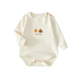 Mono unisex con capas gruesas para otoño e invierno, mameluco triangular estampado lindo para bebé, mono acogedor para Navidad