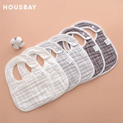 6 unids/set Baberos para bebé, toalla para Saliva, gasa suave, paño de absorción de algodón, eructo en forma de U, Baberos de alimentación ajustables para niños, cosas para comer para bebés