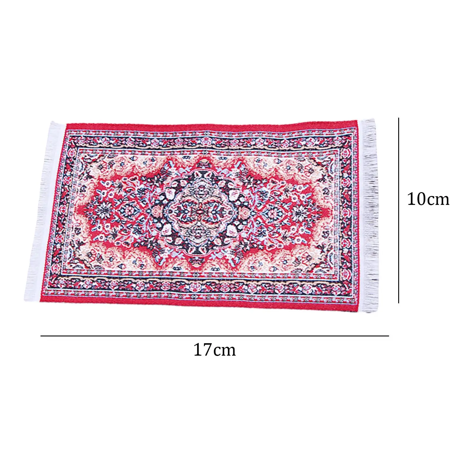 1:6 1:12 Scale Woven Rug, Mini Turkish Mat, 17x10cm Micro Landscape Floor Carpet, Dollhouse Floor Covering for Home Ornaments