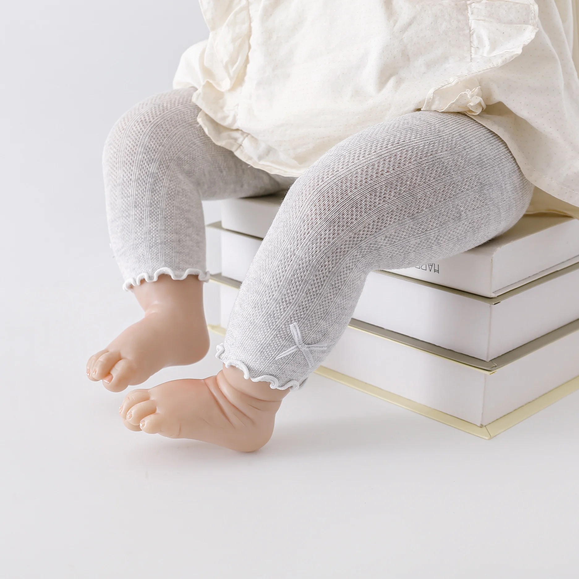 Medias para recién nacidos de 0 a 24M, mallas informales suaves de algodón para bebés y niñas, pantimedias ajustadas de malla fina para niños pequeños de verano - imagen 2