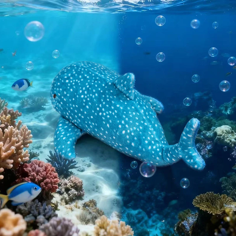 Peluche de ballena azul – Cojín decorativo infantil - imagen 2