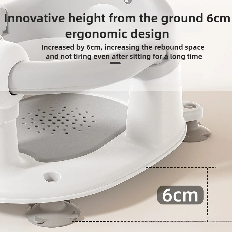 Silla de baño antideslizante para niños de más de 3 meses, asiento de ducha para niños pequeños con soporte para bañera, banco de bañera seguro para bebés - imagen 3