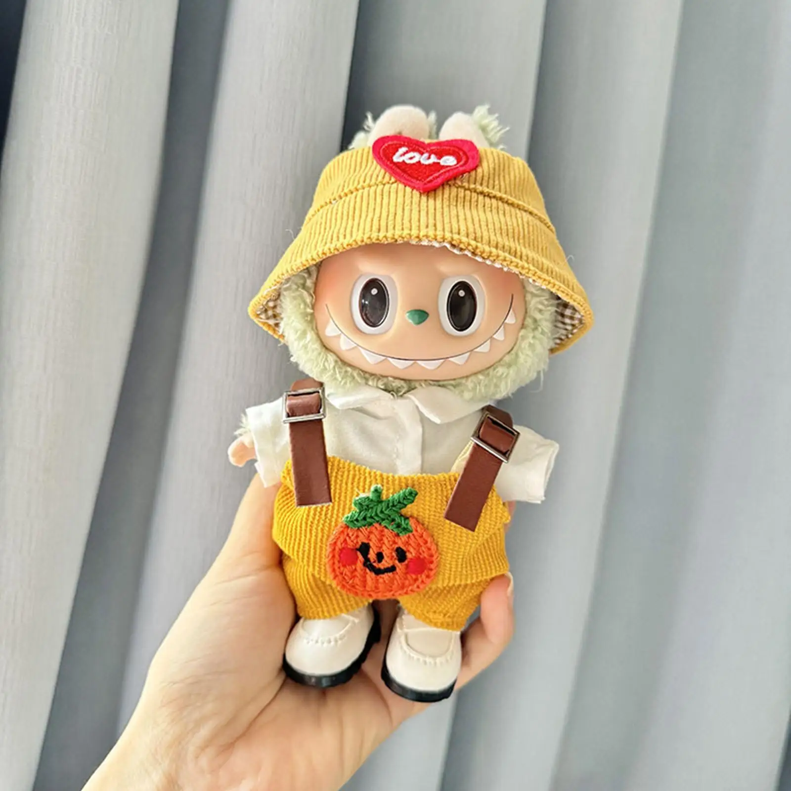 15cm 17cm Plush Doll Clothes Plush Doll Accessories DIY Dress up Stuffed Animals Clothes Doll Overalls Shirt with Shoes Stylish