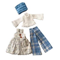 Conjunto de invierno para muñeca BJD con jersey, abrigo y vestido