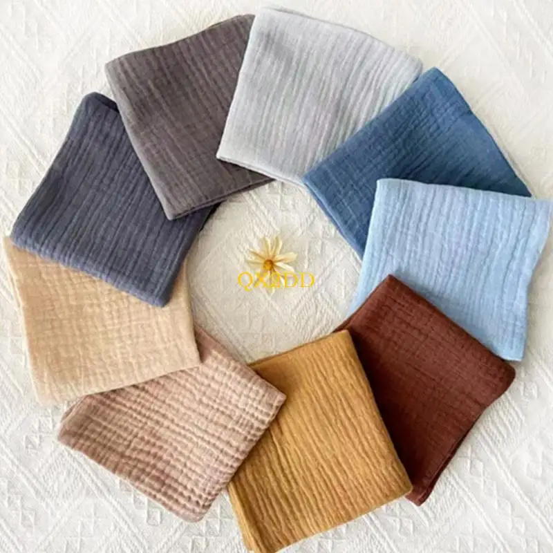 QX2D 3-Piece Set Solid/Cartoon Patterned Baby Washcloths Cotton Gentle Bath Towel for Newborns 25cmx25cm Square Face Towel - imagen 5