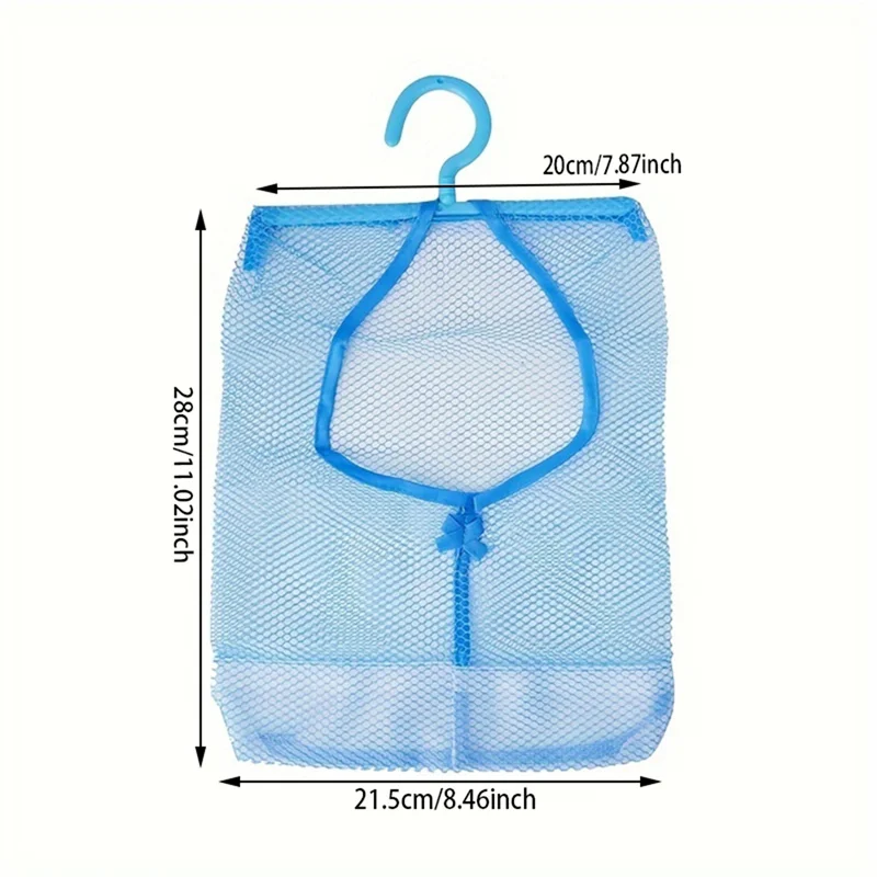 Bolsa de malla colgante para baño y ducha, conjunto organizador de almacenamiento, cesta, estante para armario, bolsa de colección con Clip para ropa, 2 uds. - imagen 3