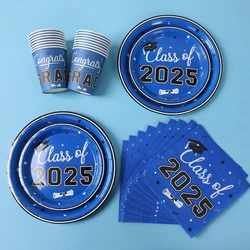 Vajilla desechable para graduación - Platos, copas y servilletas