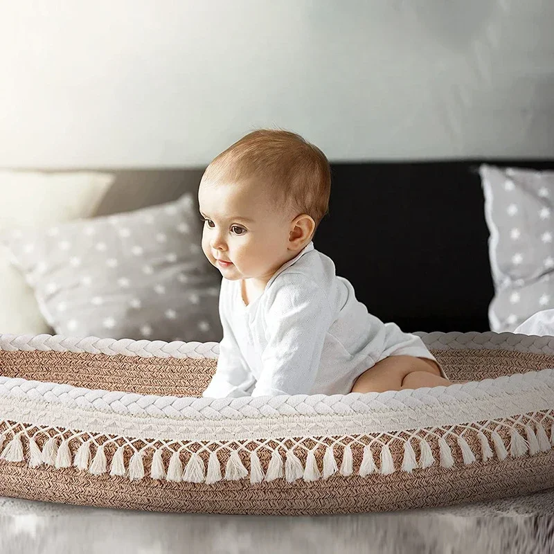 Cesta de algodón portátil para bebé, cuerda de descanso, almohadilla de esponja plegable - imagen 2