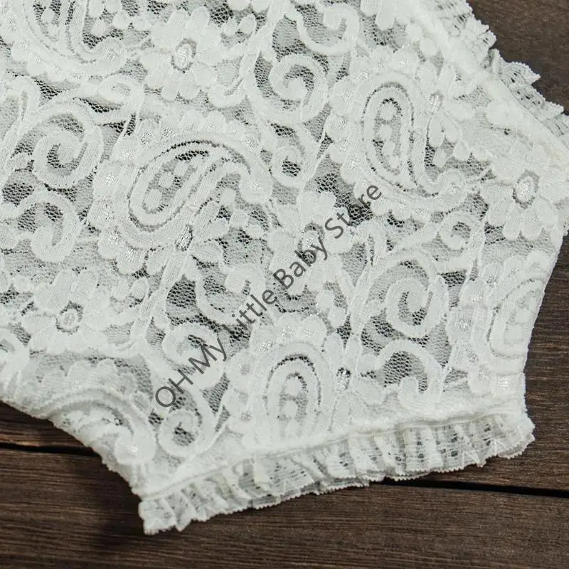 M76C 2 PCS Fotografía recién nacida Props encaje Romper Romper para bebés Fotos Disparos ropa Baby Tossress Bodysuit - imagen 4