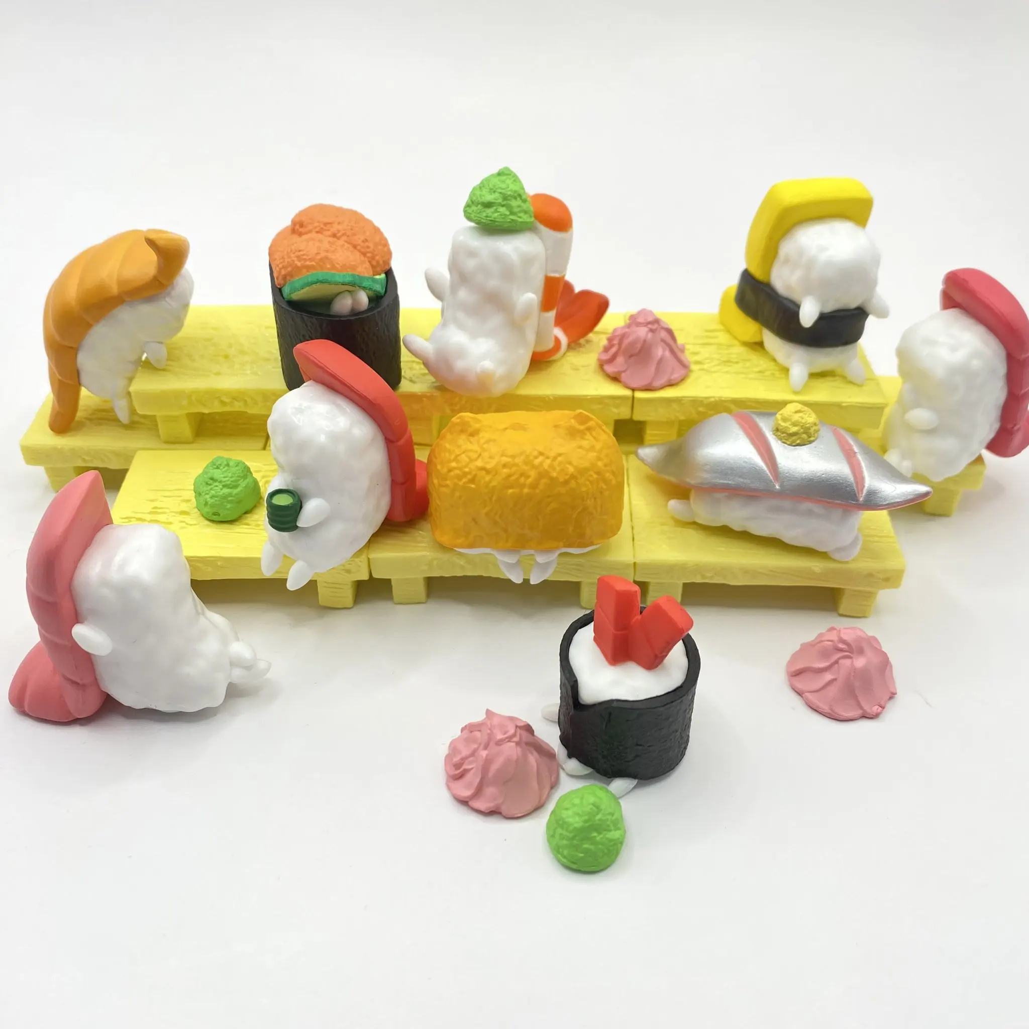 Cápsula de juguete kawaii Live Sushi 2 Tekkamaki Medium Toro, erizo de mar, figuras de Inari Gacha gashapon - imagen 3