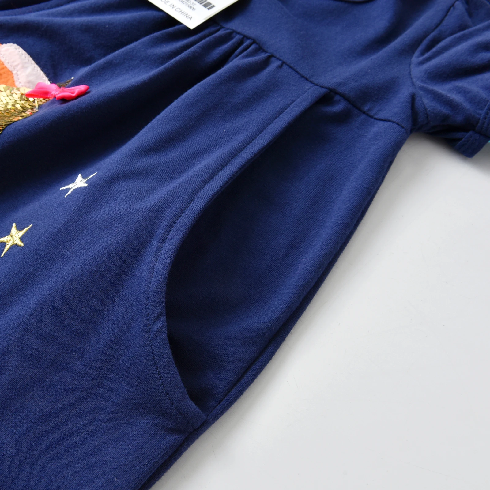 Dxton Vestido infantil de manga larga con unicornio y lentejuelas - imagen 4