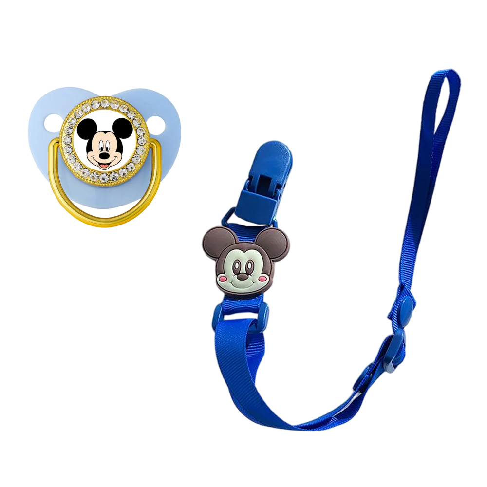 Chupete de alimentación de lujo para bebé, cubierta con clip de cadena, chupete con estampado de anime, tetina de silicona para recién nacido, regalo para Baby Shower, juguete para recién nacido