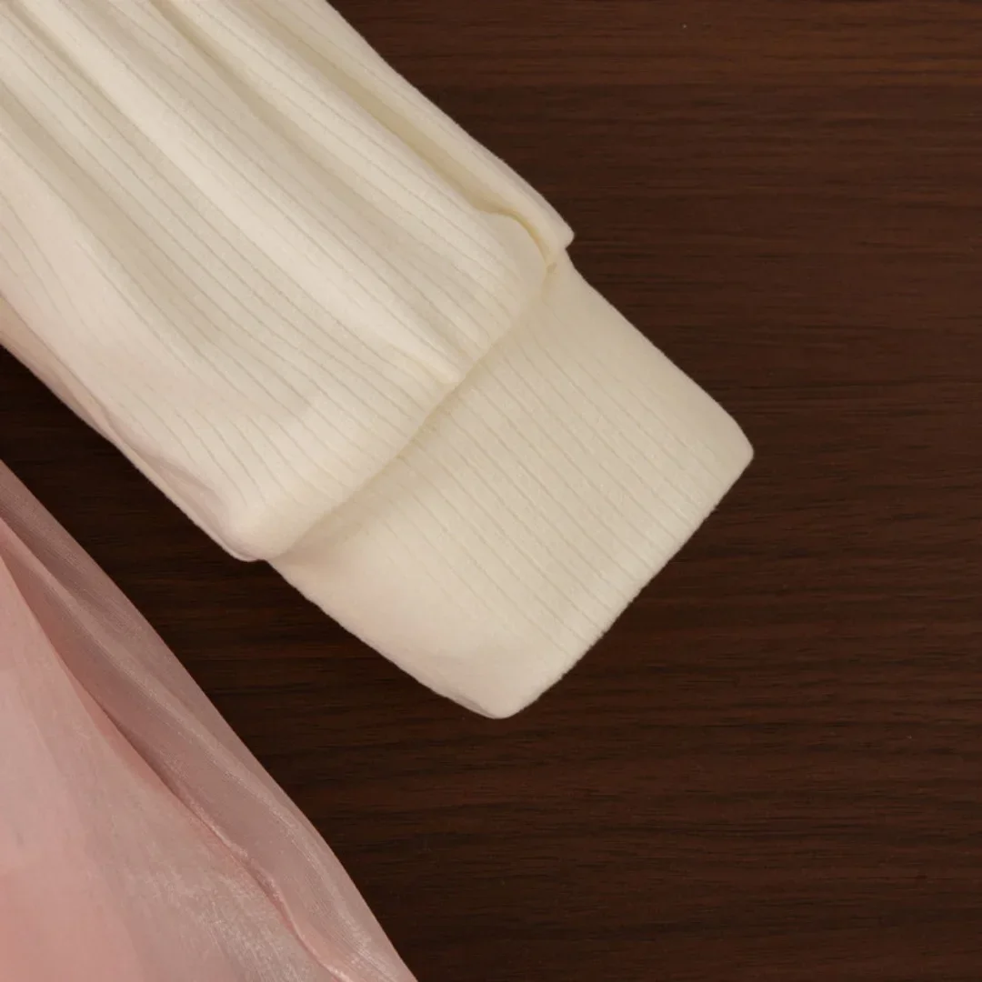 Nueva ropa de otoño para niñas, vestido con mangas abullonadas para niñas, vestido con lazo para niñas de 1 a 8 años - imagen 4