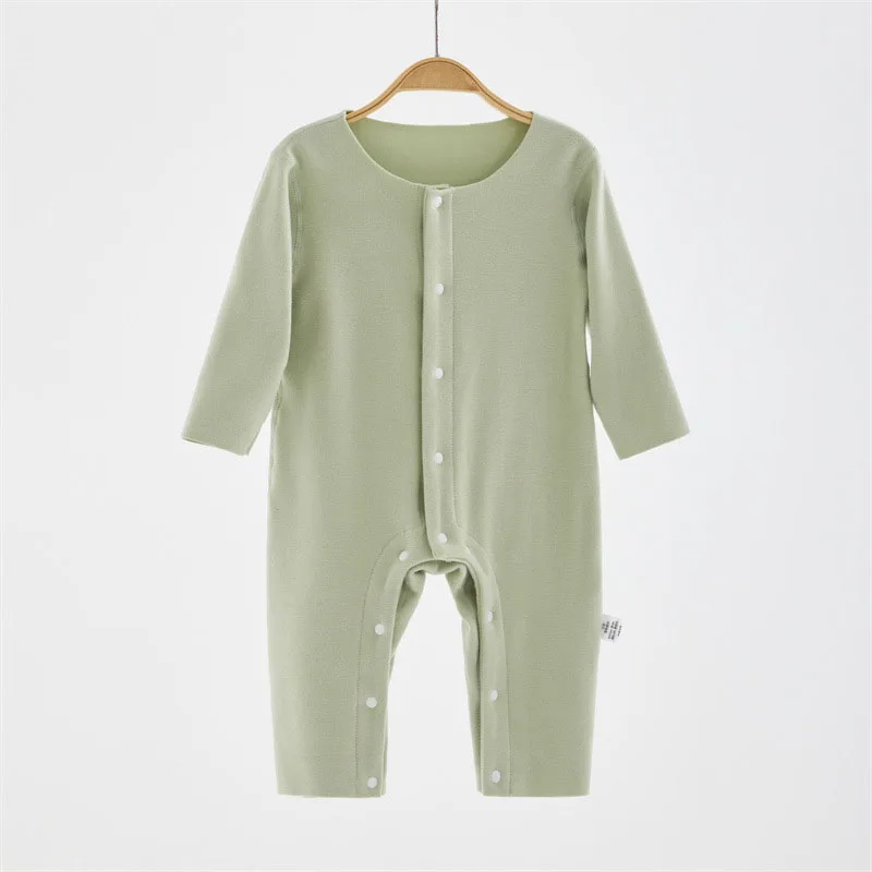 MILANCEL, nuevos peleles de primavera para bebés de 0 a 3 años, mono fino de Color sólido para niñas, pijamas coloridos de cuello redondo - imagen 2