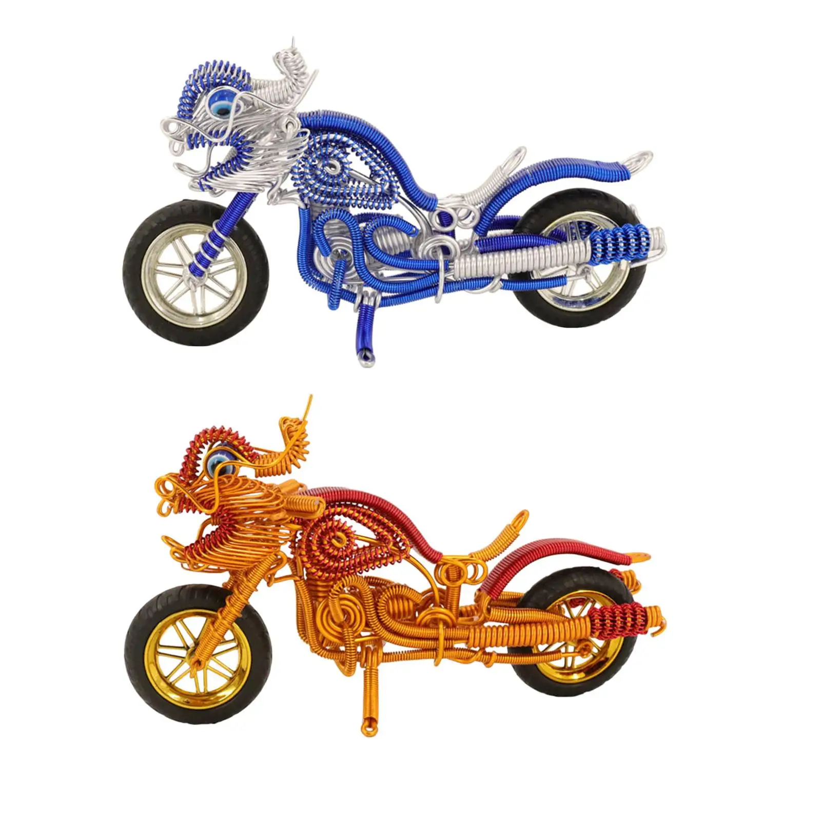 Desktop Motorcycle Model Desk Metal Antique Figure Crafts Artwork Novelty Collection Motorcycle Sculpture Ornament Men Gift