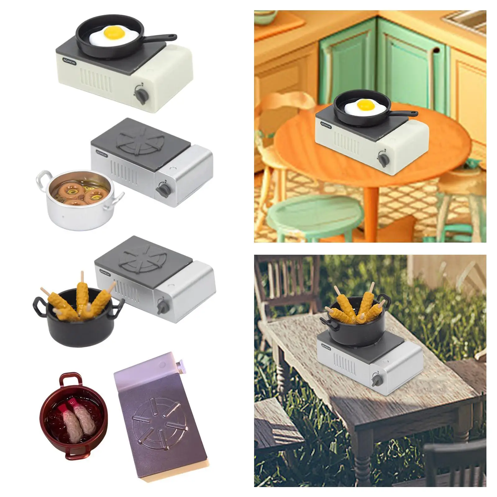 Herramientas de cocina para casa de muñecas a escala 1/12, accesorios de cocina en miniatura