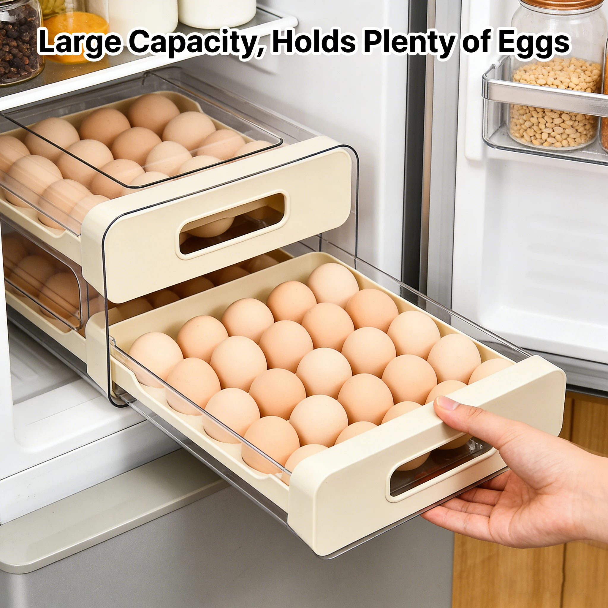 Organizador de huevos para frigorífico – 2 niveles y 40 compartimentos - imagen 4
