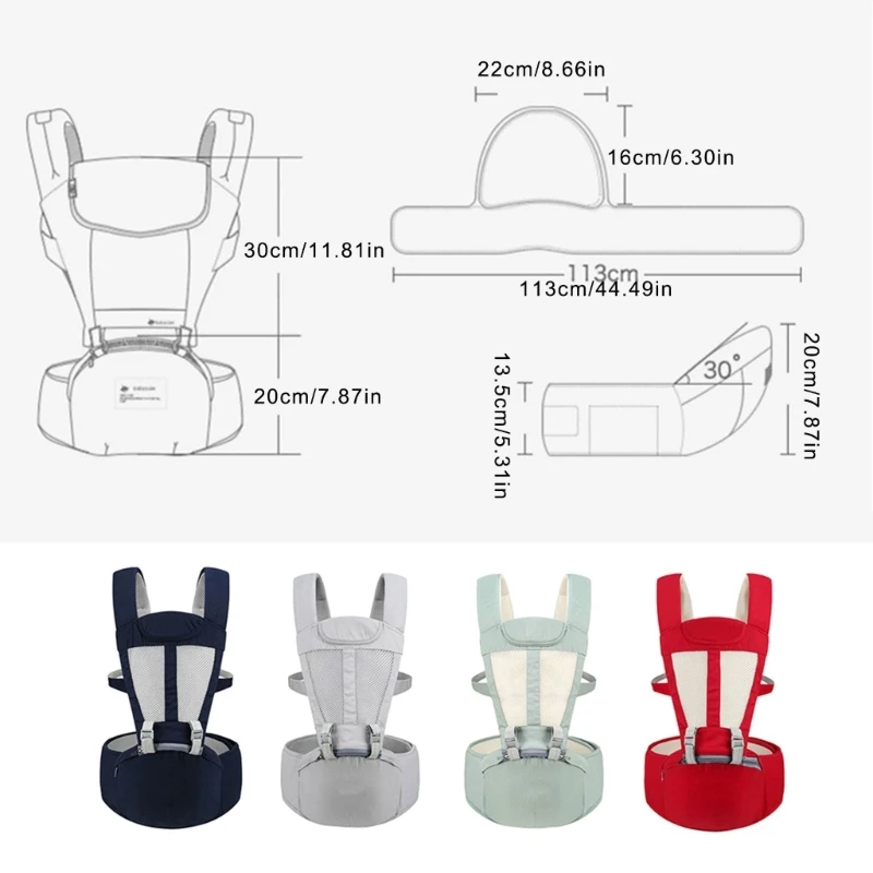 Portabebés ergonómico acolchado XXFE – Uso frontal y cadera - imagen 5