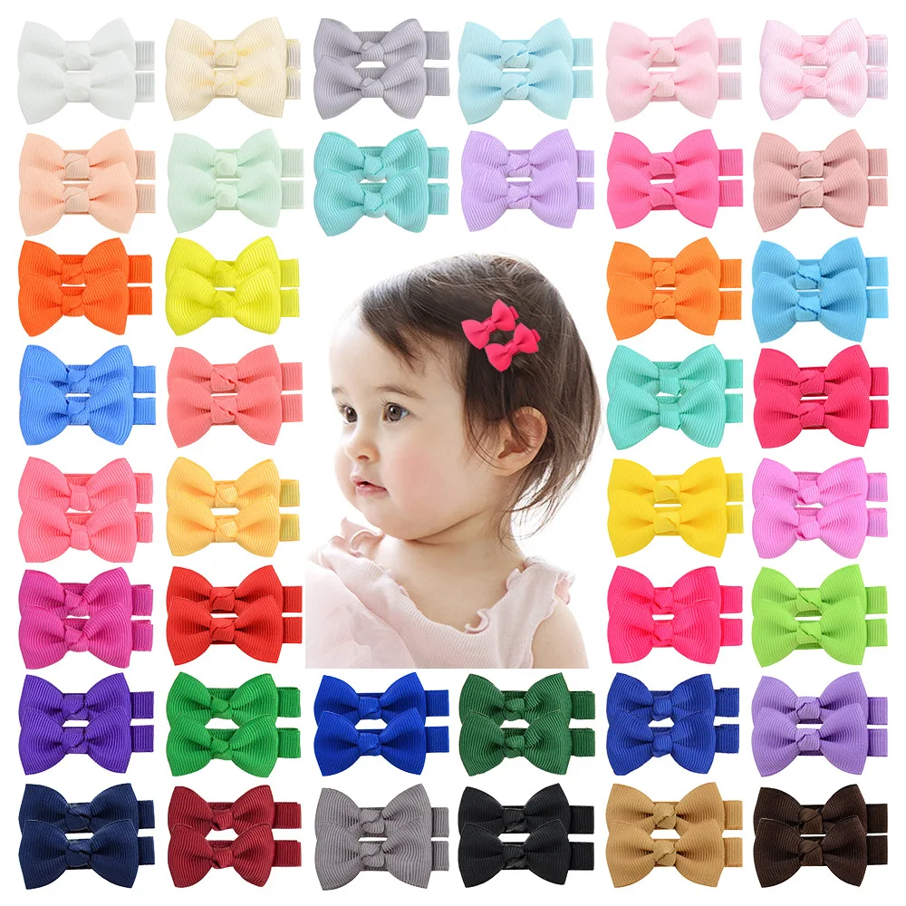 Mini pinza para el pelo con lazos de color sólido niños y niñas - imagen 3