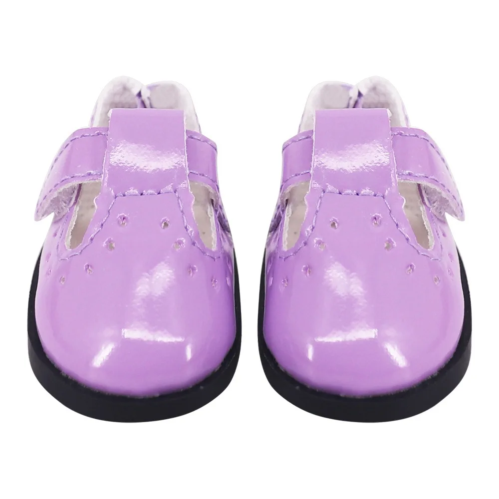 Zapatos de muñeca de Material de algodón, serie rosa, zapatos de cuero PU para muñeca, bonito zapato superior de 20cm, accesorios para muñecas de tamaño, juguete para niña