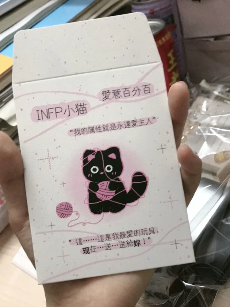 10 unidades por paquete, soporte para sesión fotográfica Kawaii Black Cat de 3 pulgadas, bolsa de almacenamiento de sobres para tarjetas fotográficas, bolsa de recogida de papel, papelería escolar - imagen 2