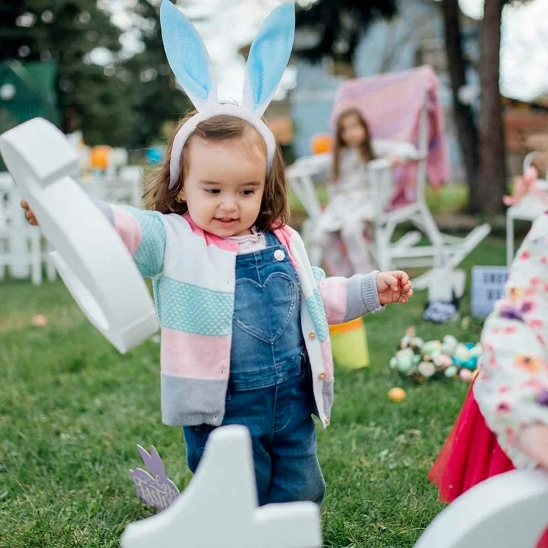 Diadema de Orejas de conejo de felpa para niños, horquilla de orejas largas de conejo de dibujos animados, accesorios decorativos de juego de rol de Anime de Pascua - imagen 5