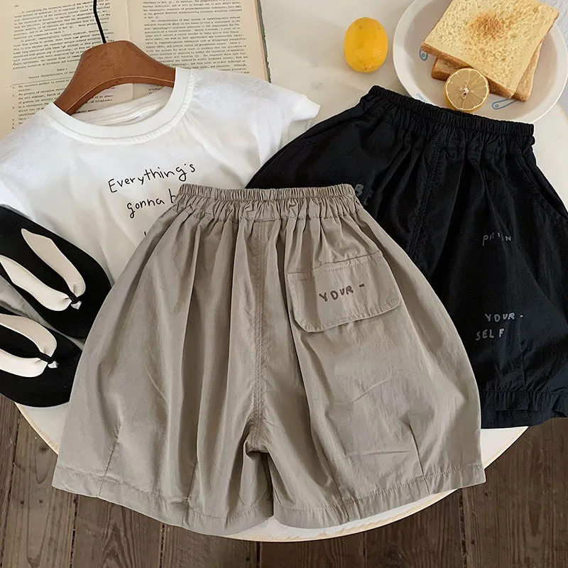 MILANCEL, nuevos pantalones cortos deportivos de verano para niños, 1-6T, pantalones cortos finos con letras para niños, pantalones casuales sueltos versión coreana para niñas - imagen 3