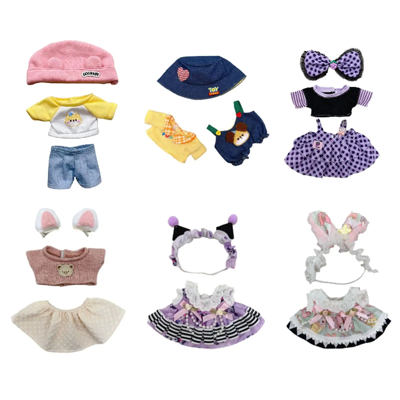20cm Cotton Doll Clothes Cute DIY Plush Doll Accessories Cotton Doll Costume