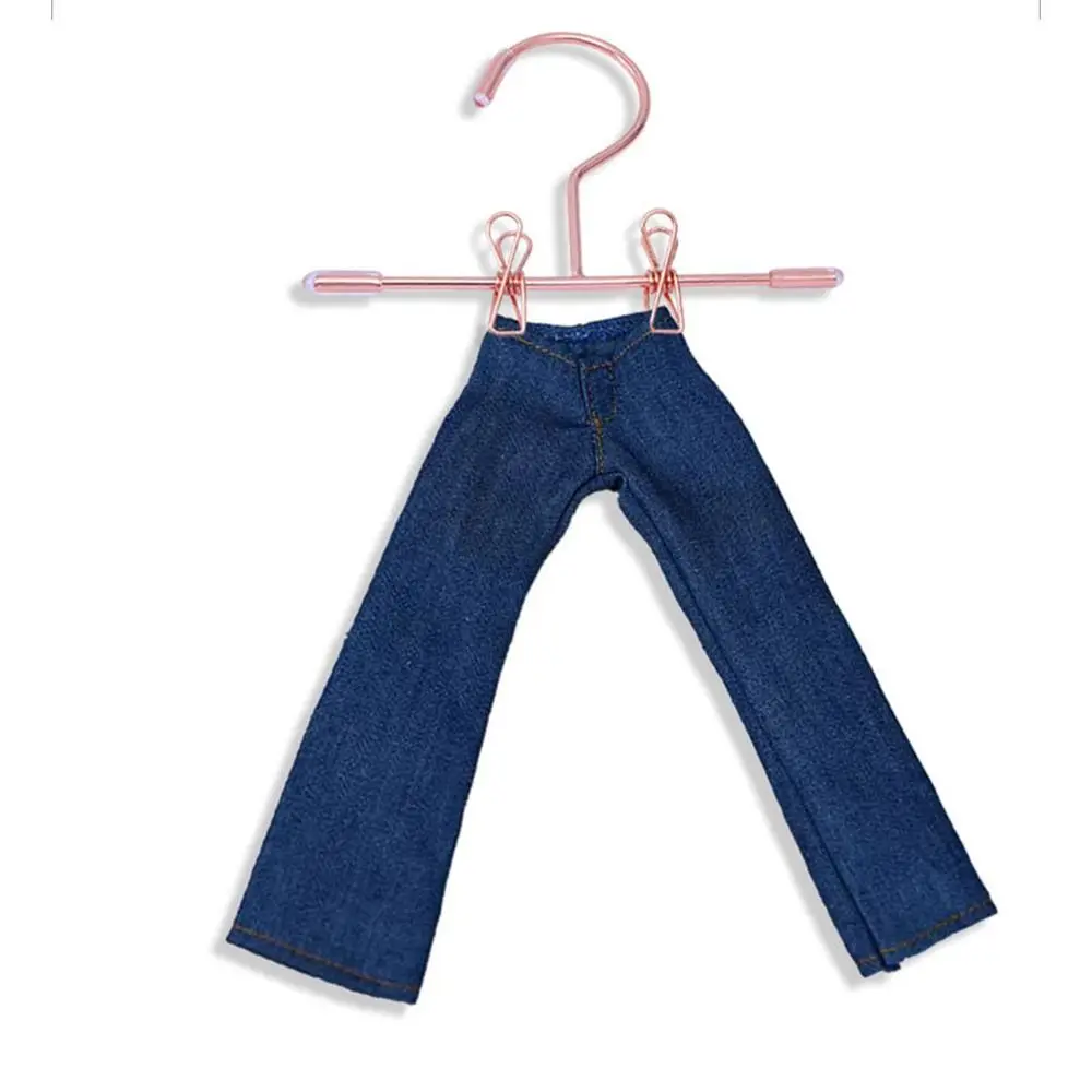 Colgador en miniatura de Metal para ropa de muñeca, accesorios de decoración, Mini Clips de calcetín para pantalón, dorado y plateado, 5 piezas, 75mm/120mm - imagen 4