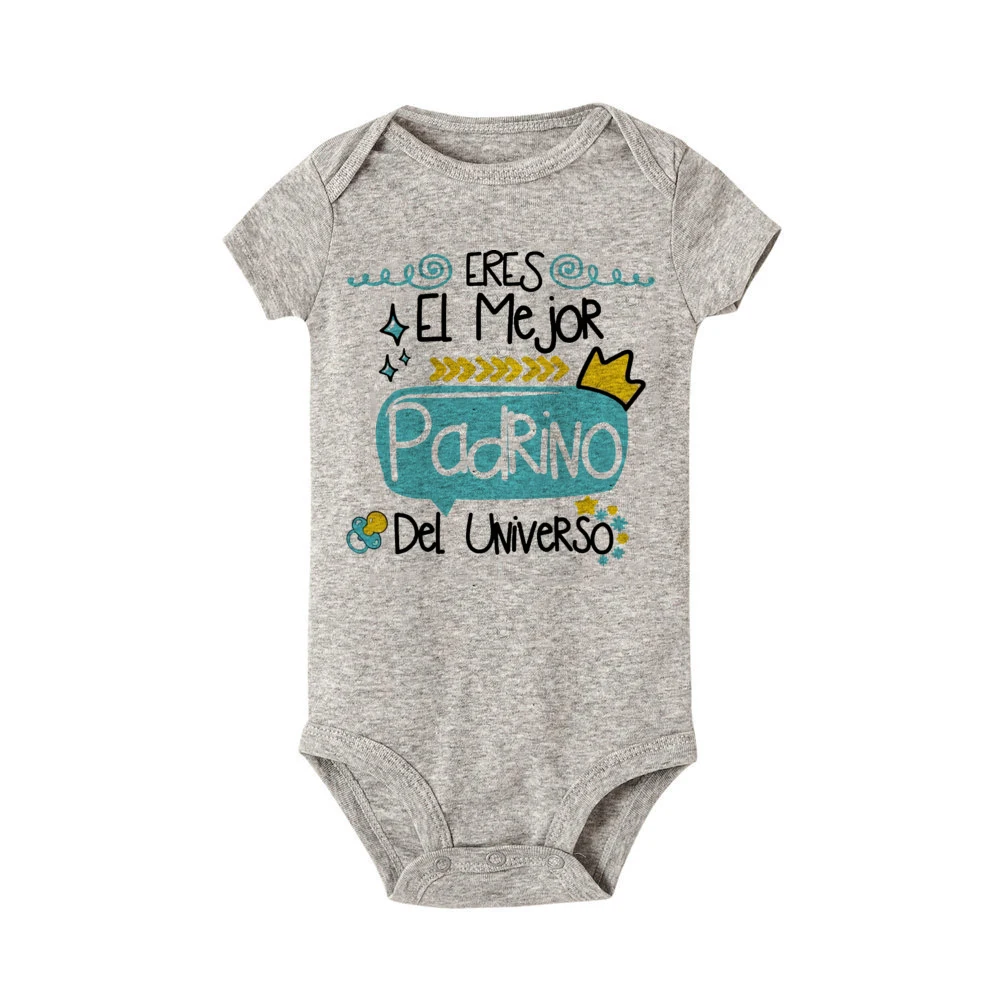 Body con estampado de la mejor madrina y padrino del universo para bebé, mono de manga corta para recién nacido, trajes para niños pequeños, regalo de ducha infantil - imagen 5