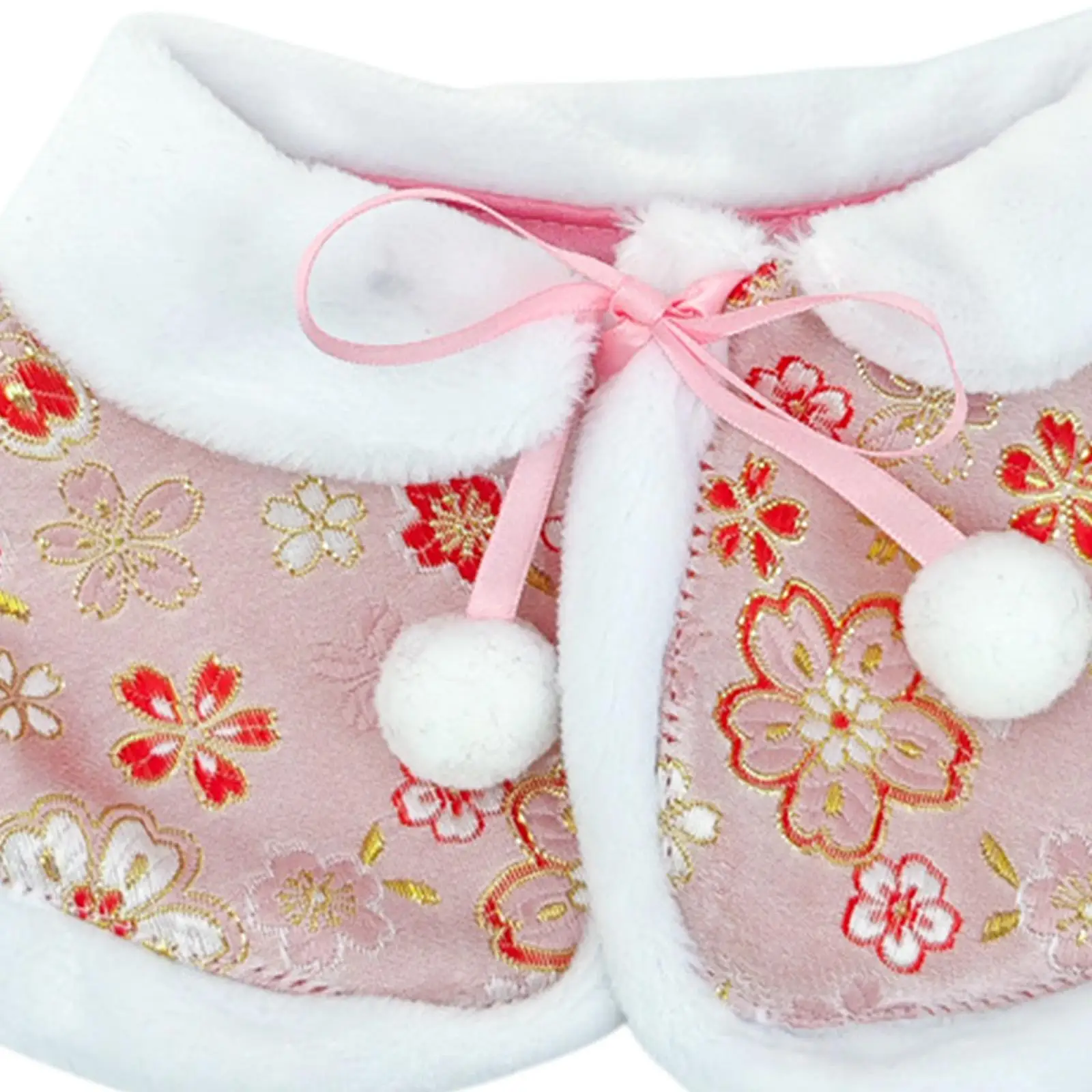 Dolls New Year Cloak Open Front Shawl with Hair Accessory New Year Poncho for 14.96inch