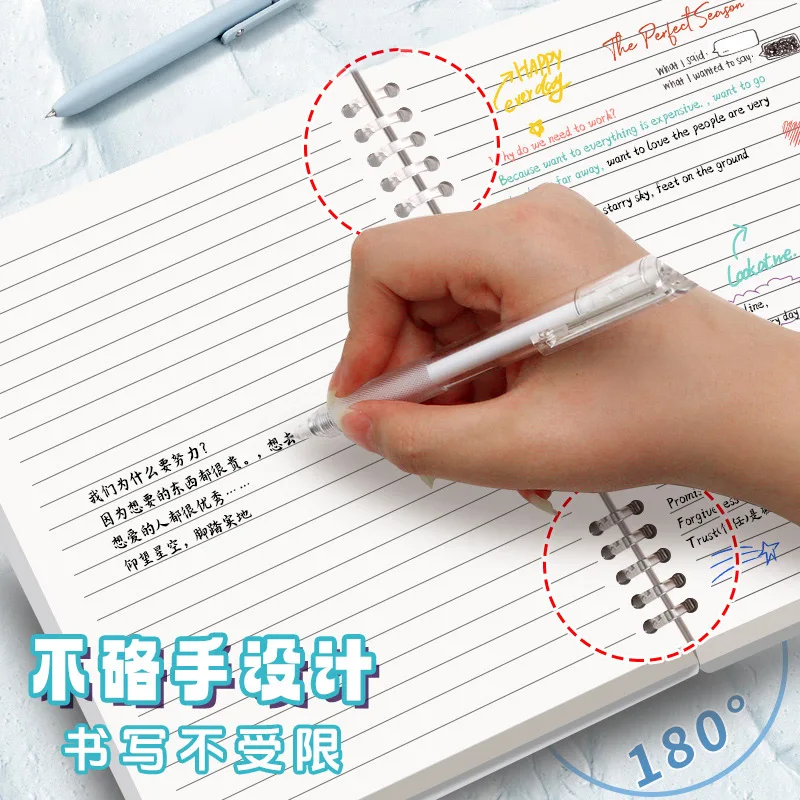 Cuaderno de hojas sueltas A5, carpeta de 60 hojas, cuadernos con anillas, cubierta de PP, suministros escolares y de oficina, papelería - imagen 5