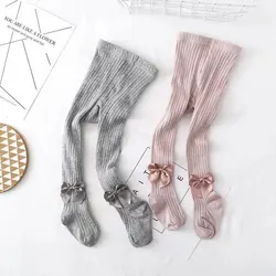Medias con lazo para niñas de algodón – Invierno suave y cómodo