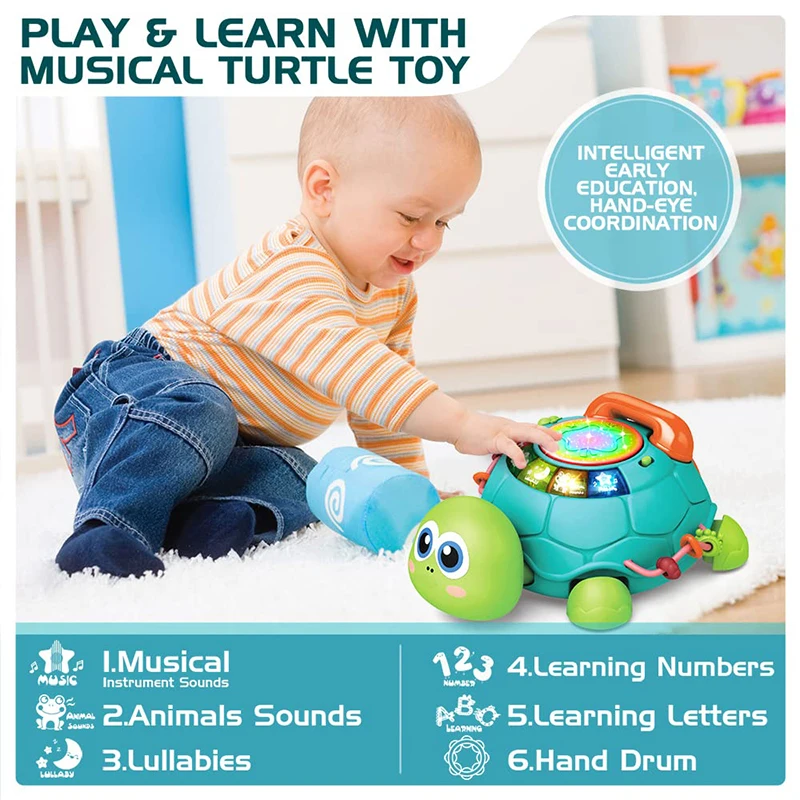 Tortuga musical interactiva para bebés – Estimula el gateo - imagen 3