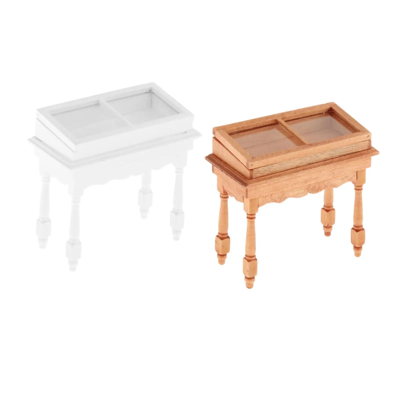 1/12 Dollhouse Cabinet with Flip Top Lid Dollhouse Decor Accessory Miniature Jewelry Display Cabinet for Dollhouse Decoration
