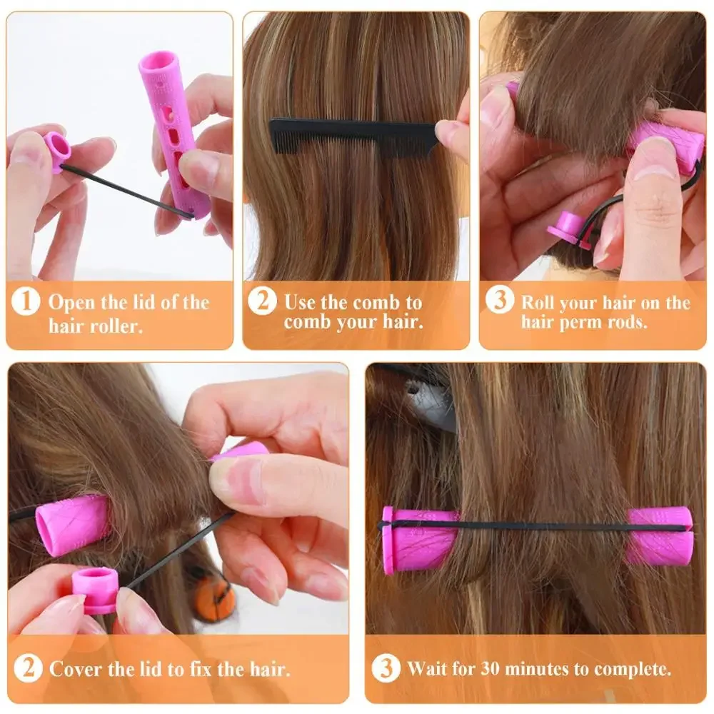 Varillas de planchas de plástico frío, 5 tamaños de rizador, 20 piezas de varillas onduladas para permanente, varillas permanentes, rizadoras, herramientas de peinado - imagen 4