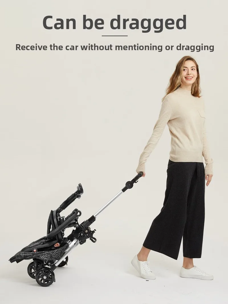 El cochecito puede sentarse y acostarse, cochecito doble tesoro de doble tamaño, artefacto de viaje para cochecito de segunda hijos - imagen 5