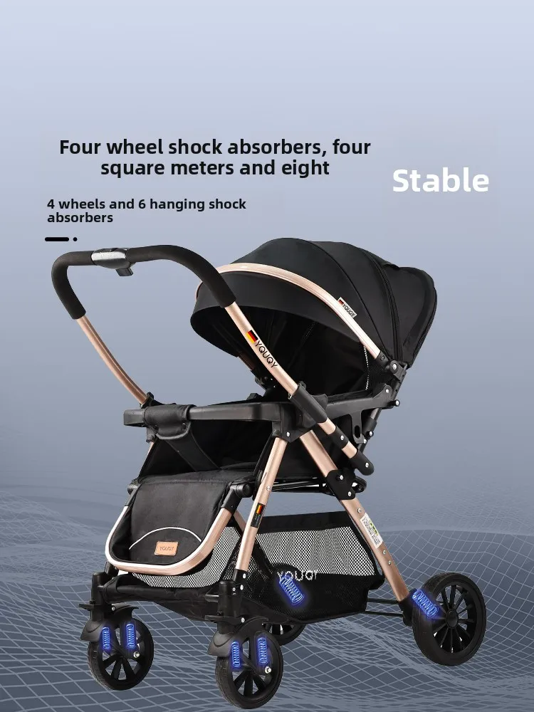 Cochecito doble, doble, ligero, para dos niños, puede sentarse y acostarse, artefacto de cochecito pequeño y grande - imagen 4