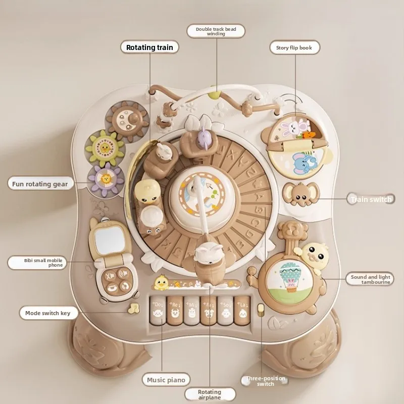 Mesa de actividades multifunción para bebés, juguete educativo, escritorio de aprendizaje para niños de 6 a 36 meses, pensamiento lógico, coordinación mano-ojo - imagen 3