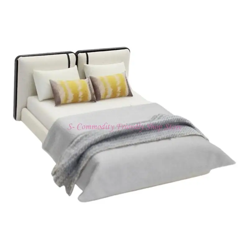 Cama de Muñeca Moderna Escala 1/20 – Mueble Infantil Decorativo