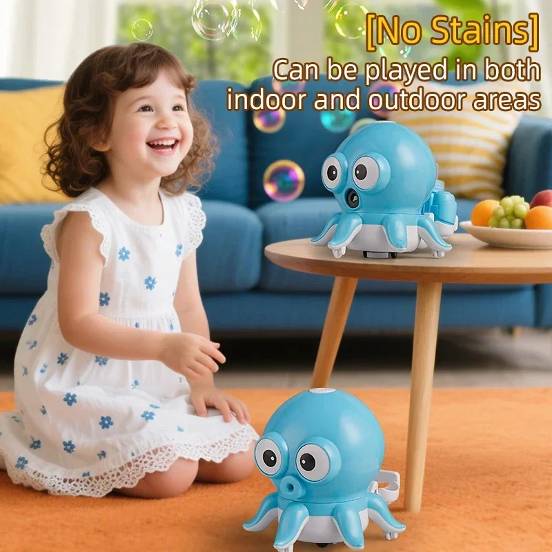 Máquina de burbujas de pulpo para caminar, modelo giratorio eléctrico para niños, fabricante de burbujas de jabón, soplador de juguete, regalo para niños y niñas - imagen 3