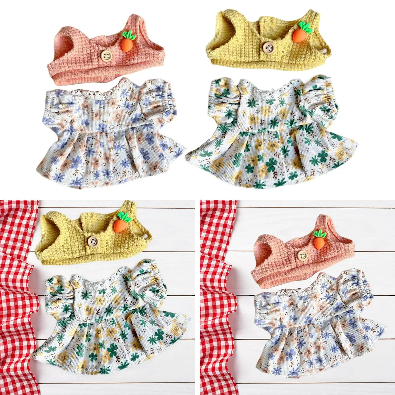 20cm Plush Doll Clothes,Comfortable,Doll Dress and Vest,Plush Doll Accessories,Costumes,Photo Props, Fashion Doll Clothing