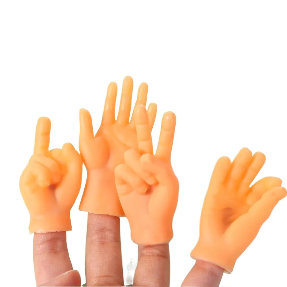 Manecillas de dedo pequeñas para fiesta de Halloween, accesorios de Cosplay, juguetes novedosos, dedo divertido, Fidget, mano pequeña, palma, Tease, gato, mascota, 1 par - imagen 4