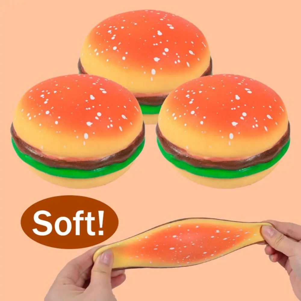 Bola de hamburguesa 3D de silicona, juguete de descompresión, sensorial