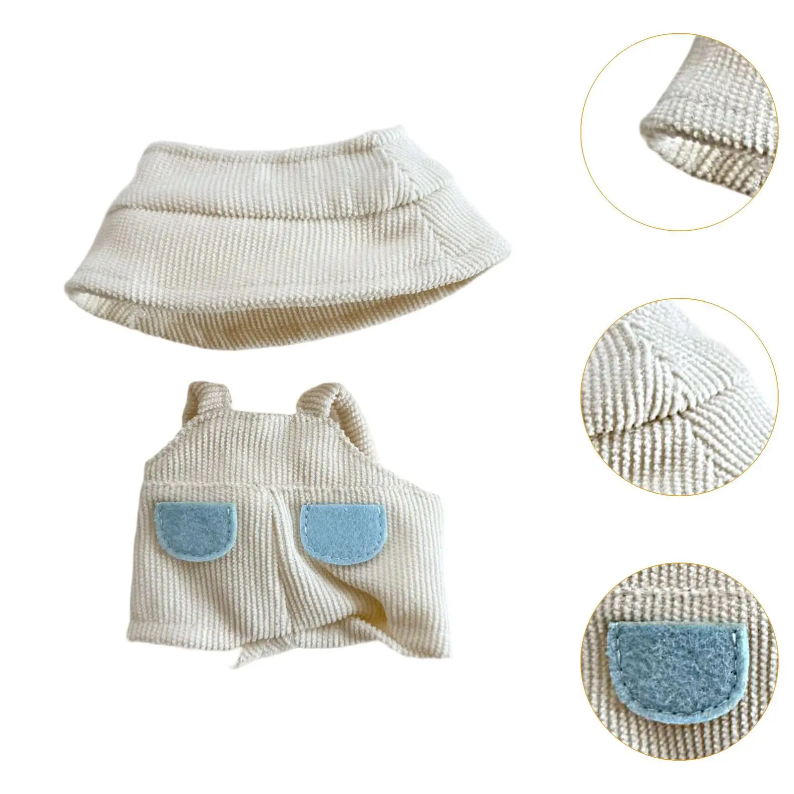 Plush Doll Rompers with Hat Decoration Hands on Cute Coordination Doll Outifits Photo Props for 5.91inch/6.69inch Doll for Kids Plush Doll Rompers with Hat Decoration Hands on Cute Coordination Doll Outifits Photo Props for 5.91inch/6.69inch Doll for Kids