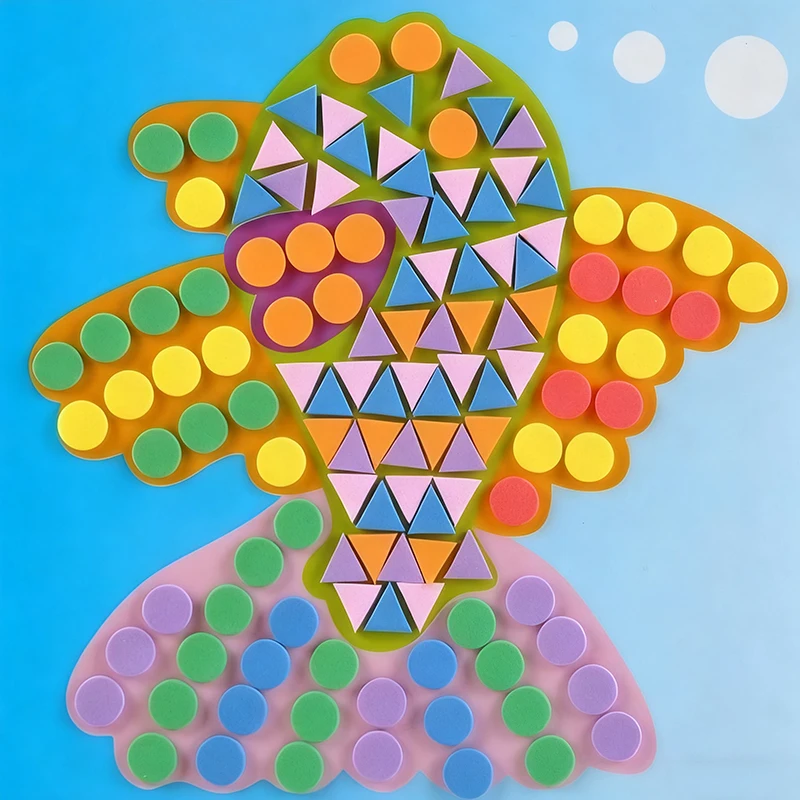 6 hojas/juego de dibujos animados 3D EVA mosaicos adhesivos rompecabezas pegatina Animal tráfico estilo espuma EVA pegatinas regalo de cumpleaños fiesta recuerdo ZYF - imagen 2