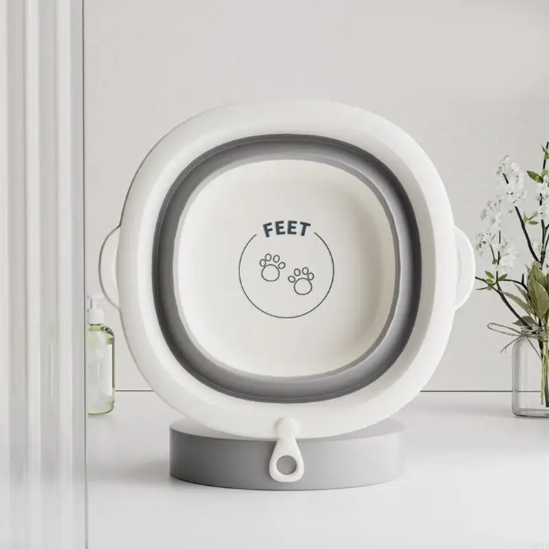 D7YD-bañera plegable para bebé, bañera pequeña gruesa PP + TPE para cuidado los pies y - imagen 2