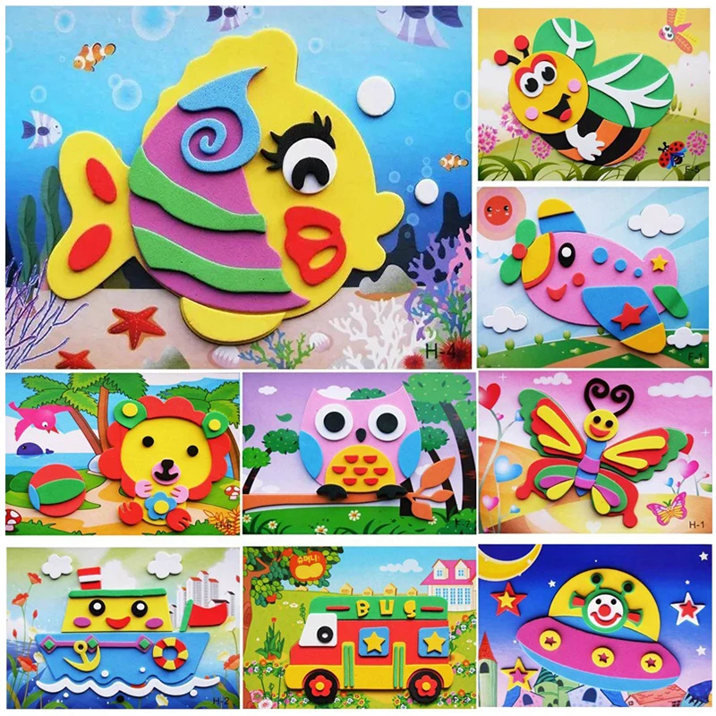 5/10/20 piezas estilos surtidos pegatina EVA animales de dibujos animados DIY pegatinas de espuma regalo de cumpleaños Festival fiesta recuerdos juego recompensas ZYF - imagen 2